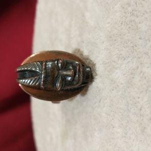 Vintage Copper Tribal Mask Ring